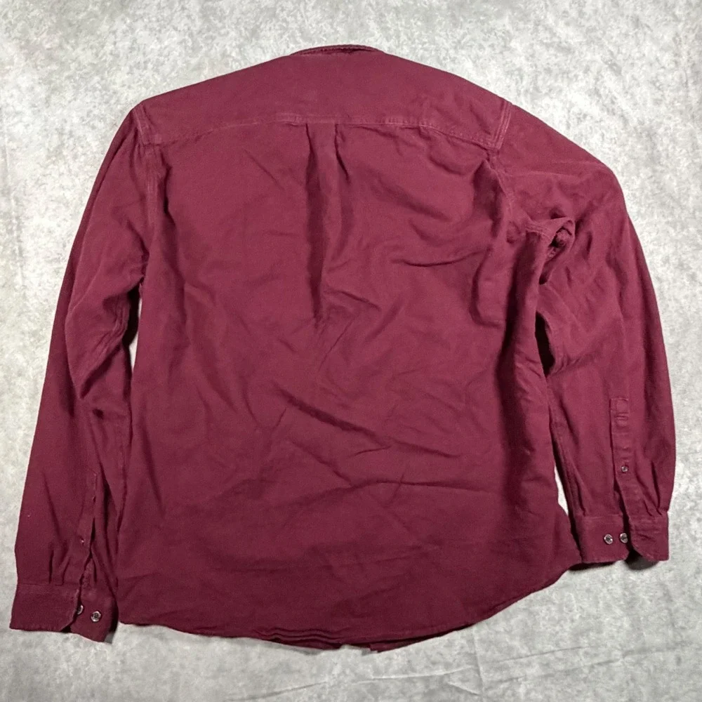 Eddie Bauer Mens TXL Classic Fit Long Sleeve Button Down Shirt Burgundy Maroon